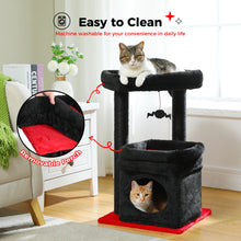 H68cm Small Cat Tree Condo for Indoor Hanging Ball Tower Large Top Perch Warm Cozy Home Sisal Scratching Post rascadores de gato