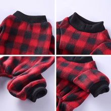 Pet Christmas Pajamas Red Black Buffalo Plaid Jumpsuit Dog Cat Soft Winter Clothes Puppy Doggie Checkered Sweater Apparel