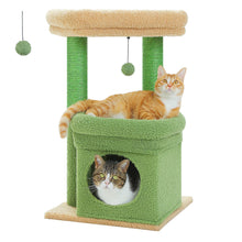 H68cm Small Cat Tree Condo for Indoor Hanging Ball Tower Large Top Perch Warm Cozy Home Sisal Scratching Post rascadores de gato