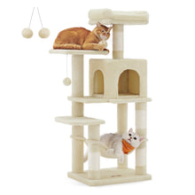 Feandrea Cat Tree, 44.1-Inch Cat Tower for Indoor Cats, Multi-Level Cat Condo with 4 Scratching Posts, 2 Perches, Hammock,Cave