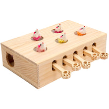 Mewoofun Cat Toys Interactive Whack-a-mole Solid Wood Toys for Indoor Cats Kitten Catch Mice Game