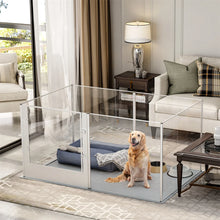 1Pc Large Acrylic Dog Playpen Cage Whelping Pen Box Indoor Enclosure Pet Clear Fence Puppy Playpen with Waterproof Fertility Pad