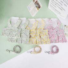 Dog Harness Vest Leash Set Floral Puppy Dress Clothes For Small Dogs Skirt Perro Adjustable Pets Clothing Chihuahua Bulldog