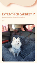 Dog Car Seat for Large Dogs, Two Dogs Car Back Seats, Travel Pet Booster Belt, Washable Long Plush Safety Car Sofa Pet Supplies
