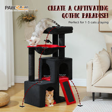 Multi-Level Cat Tree with 2 Cozy Condos, Hammock, Cat Scratching Pad, Large Cat Tower, Cat Scratching Post for Indoor, Cat House