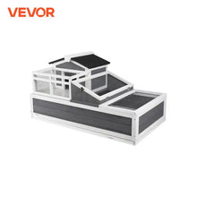 SucceBuy 3-Room Tortoise House Tortoise Habitat Wooden Enclosure Indoor Outdoor Openable Roof Large Reptile Cage44
