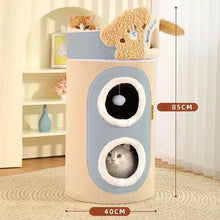 Multi-layer bear mailbox, cat scratching board,Removable three-layer cat nest Multi-layer cat tree hole Winter warm pet nest