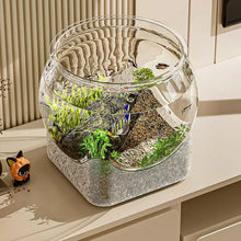 Clear Transparent Round Fish Tank Aquarium Micro-landscape Resistant Falling Desktop Ecologicals Fish Tank Ornamental Fish Decor