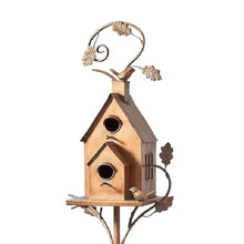 Birdhouse Garden Stakes Outdoor Decor Metal Bird House Art Crafts Bird Feeders Miniatures for Outdoor Garden Decorations