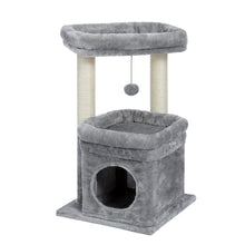 H68cm Small Cat Tree Condo for Indoor Hanging Ball Tower Large Top Perch Warm Cozy Home Sisal Scratching Post rascadores de gato