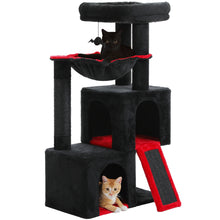 Multi-Level Cat Tree with 2 Cozy Condos, Hammock, Cat Scratching Pad, Large Cat Tower, Cat Scratching Post for Indoor, Cat House