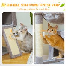 Multi-Level Cat Tree with 2 Cozy Condos, Hammock, Cat Scratching Pad, Large Cat Tower, Cat Scratching Post for Indoor, Cat House