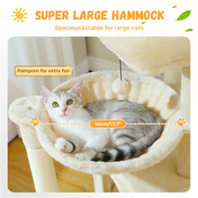 Multi-Level Cat Tree with 2 Cozy Condos, Hammock, Cat Scratching Pad, Large Cat Tower, Cat Scratching Post for Indoor, Cat House
