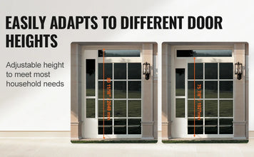 VEVOR Dog Door Sliding Glass Door Adjustable Height Doggy Door Sliding Doors Aluminum Frame Tempered Glass Pet Door