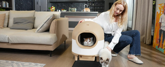 Self Cleaning Cat Litter Box 68L Automatic Cat Litter Box For 1.5-8kg Cat w/ Trash Bag & Litter Mat Smart Cat Toilet App Control