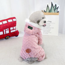 Winter Dog Jumpsuits Pet Puppy Hoodie Jacket Coat 4-Leg Soft Fleece Warm Snowsuit Chihuahua Yorkie Outfits Clothes Apparel