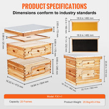 SucceBuy Bee Hive Deep Box Starter Kit 100% Beeswax Coated Natural Cedar Wood Langstroth Beehive Kit Transparent Acrylic
