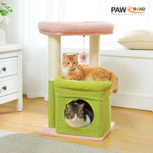 H68cm Small Cat Tree Condo for Indoor Hanging Ball Tower Large Top Perch Warm Cozy Home Sisal Scratching Post rascadores de gato