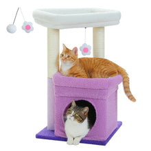H68cm Small Cat Tree Condo for Indoor Hanging Ball Tower Large Top Perch Warm Cozy Home Sisal Scratching Post rascadores de gato