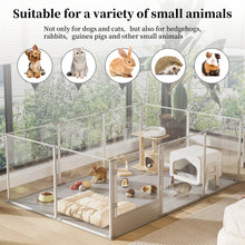 Ex-large Whelping Playpen Clear Acrylic Dog Playpen Exercise Fence with Waterproof Fertility Pad for Pets