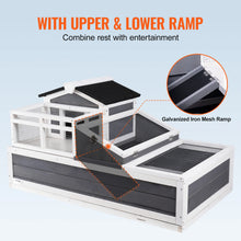 SucceBuy 3-Room Tortoise House Tortoise Habitat Wooden Enclosure Indoor Outdoor Openable Roof Large Reptile Cage44