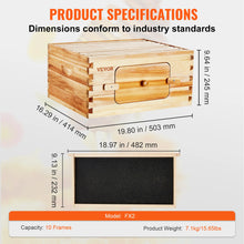 SucceBuy Bee Hive Deep Box Starter Kit 100% Beeswax Coated Natural Cedar Wood Langstroth Beehive Kit Transparent Acrylic