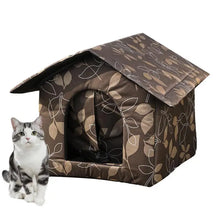 Pet House Outdoor Stray Cat Shelter Oxford Cloth Waterproof Cat Bed Deep Sleep House Stray Dog Winter Garden Puppy Kitten Cave