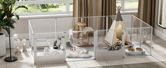 Dog Playpen Pet Pen 8 pens for Dogs Crate Cage Kennel Dog Fence Clear Dog playpen for Small, Medium Dogs Puppy and Rabbit