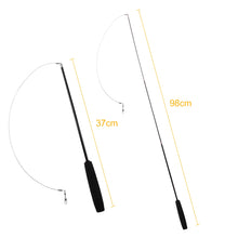 Cat Teaser Wands Three-section Telescopic Fishing Pole Wand Kitten Funny Catcher Teaser Stick Rod Interactive Stick Teaser Toys