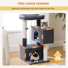 Multi-Level Cat Tree Tower with Sisal Scratching Posts Soft Padded Perch Large Cat Condo for Indoor Kitten Bed House Cat Toys