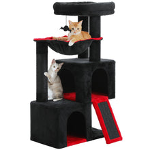 Multi-Level Cat Tree with 2 Cozy Condos, Hammock, Cat Scratching Pad, Large Cat Tower, Cat Scratching Post for Indoor, Cat House