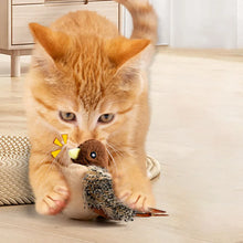 Interactive Cat Toys Flapping Bird Cat Toy Flying Wings Sparrow Catnip Toys Vivid Chirping Simulation Bird Interactive Cat Toy