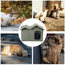 Winter Cat House Detachable Cat Shelter Waterproof Weatherproof Pet House With Transparent Door Washable Cat Hut For Cat Dog