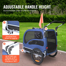 SucceBuy 100 lbs Dog Bike Trailer 2-in-1 Pet Stroller Cart Bicycle Carrier with Wheels Coupler Reflectors Flag for Dogs Travel