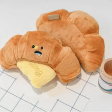 Hiddening Food Sniffing Toy Interactive Dog Chew Toy Croissant Bread Squeaking Sound Plush Toys Pets Exercise Supplies