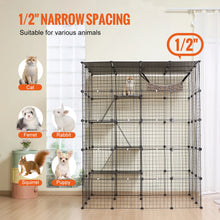 VEVOR Large Cat Cage Detachable Metal Wire Cat Enclosure with Front Doors Hammock Ramp ladders Crate Exercise Place for Cat