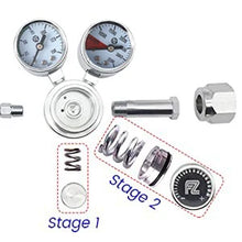 FZONE Aquarium Pro Series Dual Stage CO2 Regulator Adjustable Output Pressure with DC Solenoid and Expendable Manifold