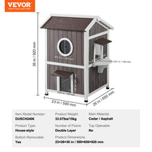 VEVOR Outdoor Cat House Weatherproof Feral Cat Shelter for Multiple Cat Large Outdoor Wooden Cat House with Doors&A Clear Window