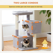 Multi-Level Cat Tree Tower with Sisal Scratching Posts Soft Padded Perch Large Cat Condo for Indoor Kitten Bed House Cat Toys