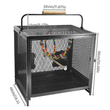 Heavy Duty Wrought Iron Bird Cage Travel Carrier Cage with Handle Wooden Perch for Parrots Canaries Budgies Lovebirds Cockatiels