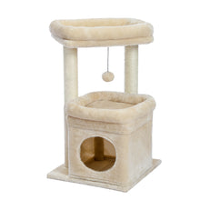 H68cm Small Cat Tree Condo for Indoor Hanging Ball Tower Large Top Perch Warm Cozy Home Sisal Scratching Post rascadores de gato