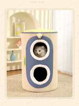 Multi-layer bear mailbox, cat scratching board,Removable three-layer cat nest Multi-layer cat tree hole Winter warm pet nest