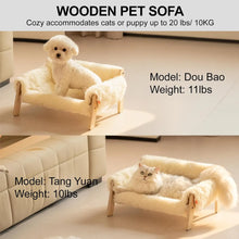 Mewoofun Soft Cat Pads Wooden Pet Bed With Plush for Cats and  Litter Small Dogs Pet Nest Four Seasons Cat Dog sofa Pet Supplies