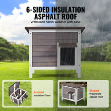 VEVOR Outdoor Cat House Weatherproof, Feral Cat Shelter for Cats Outdoor Wooden Cat Rabbit House with All-Round Foam Insulated