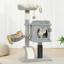 HOOPET 36.6 Inch Tree Cat Climbing Frame Multi-Level Cat Litter Stable Non-Shaking Cat Tower with Sisal Scratching Post Hammock