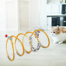 Cat Spring Toys Multifunctional Cat Tunnel Tube Large Foldable Cat Tube Tunnel With Feather Mouse Toys Cat Toy Springs Indoor
