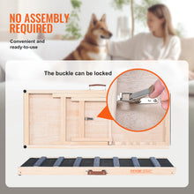 VEVOR Dog Ramp Folding Ladder Anti-slip High Adjustable Wooden Pet Ramp Removable for Small Old Dog Climbing Stairs Sofa Car Bed