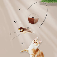 Interactive Cat Toys Flapping Wings(no Flying) Sparrow Catnip Toys Simulated Chirping Bird with Vibration Sensor for Cats