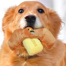 Hiddening Food Sniffing Toy Interactive Dog Chew Toy Croissant Bread Squeaking Sound Plush Toys Pets Exercise Supplies