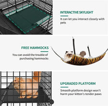4-Tier Indoor Cat Enclosure with Hammock - Large Metal Wire Playpen Kennel for 1-3 Cats